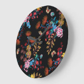 Blooming Garden Butterflies Liberty Style Große Wanduhr (Winkel)