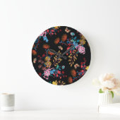 Blooming Garden Butterflies Liberty Style Große Wanduhr (Zuhause)