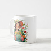 Blooming Gardener - Lady Gardener with Flowers Kaffeetasse (Vorderseite Links)