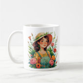 Blooming Gardener - Lady Gardener with Flowers Kaffeetasse (Links)