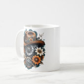 Blooming Gears: Steampunk Cowboy Stil. Kaffeetasse (Vorderseite Links)