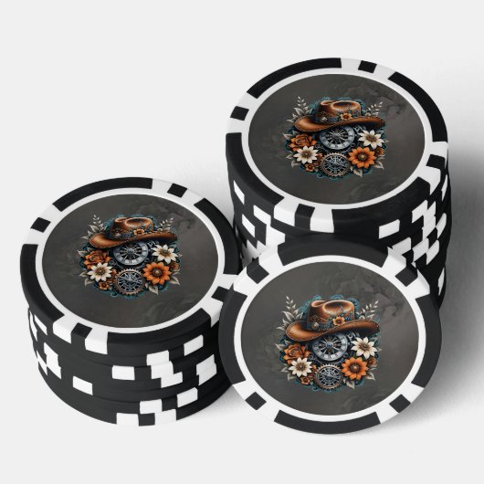 Blooming Gears: Steampunk Cowboy Stil. Pokerchips (Stapel)