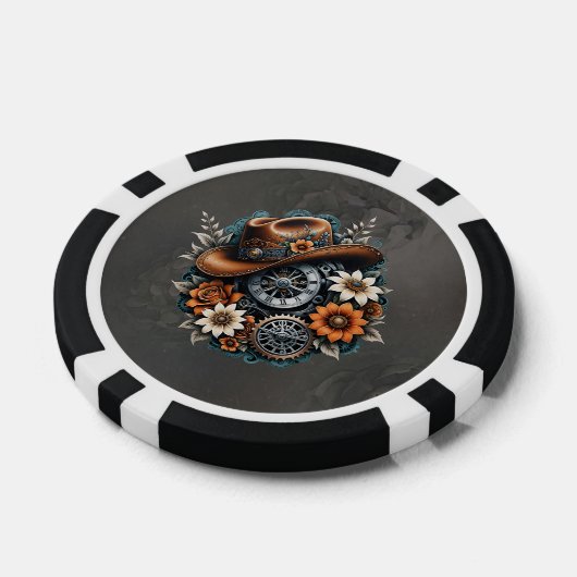Blooming Gears: Steampunk Cowboy Stil. Pokerchips (Einzeln)