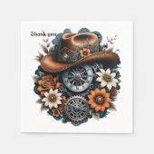 Blooming Gears: Steampunk Cowboy Stil. Serviette (Vorderseite)