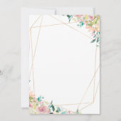 Blooming Geometric Wedding Einladung (Rückseite)