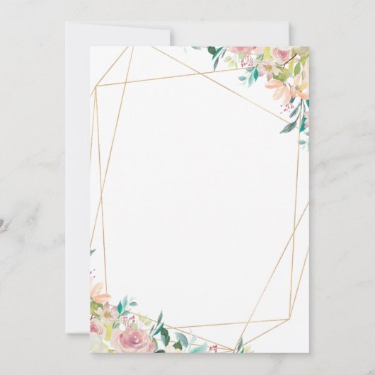 Blooming Geometric Wedding Einladung (Rückseite)