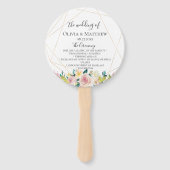 Blooming Geometric Wedding Program Fächer (Vorderseite)