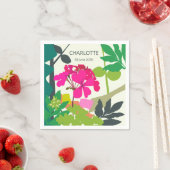 Blooming Geraniums Florist Garden Party Serviette (Beispiel)