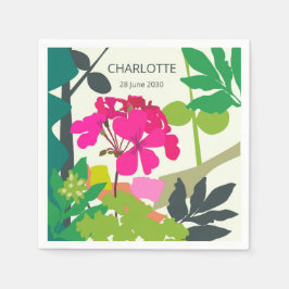 Blooming Geraniums Florist Garden Party Serviette