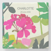 Blooming Geraniums Florist Garden Party Steinuntersetzer (Vorderseite)