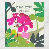 Blooming Geraniums Florist Garden Party Weinetikett (Einzelnes Label)
