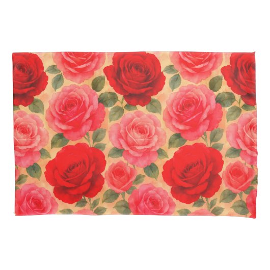 Blooming Grace – Watercolor Rose Harmony Kissenbezug (Vorderseite-Links)