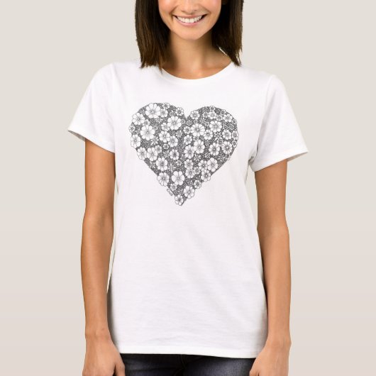 Blooming heart t-shirt (Vorderseite)