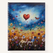Blooming Hearts Motivierend Journal-Notebook Notizblock (Vorderseite)