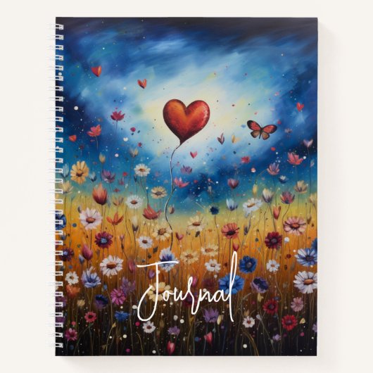 Blooming Hearts Motivierend Journal-Notebook Notizblock (Vorderseite)