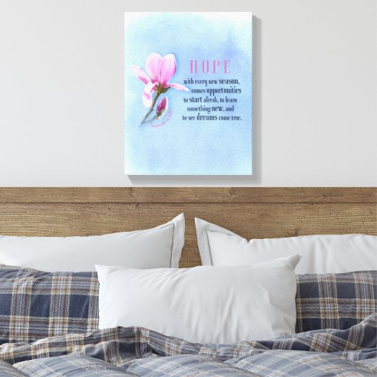 Blooming Hope Canvas Print Leinwanddruck (Insitu (Schlafzimmer))