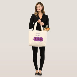 BLOOMING IN NJ, PURPLE COSMOS FLORAL TOTE BAG JUMBO STOFFBEUTEL
