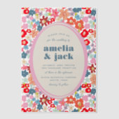 Blooming Joy Bold Bright Floral Garden Wedding Pergament Einladungen (Vorderseite)