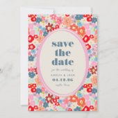 Blooming Joy Bold Bright Floral Garden Wedding Save The Date (Vorderseite)