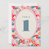 Blooming Joy Bold Bright Floral Tischnummer (Vorderseite)
