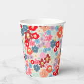 Blooming Joy Bright Floral Maximalist Wedding Pappbecher (Rückseite)