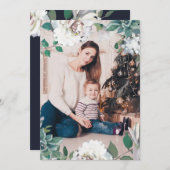 Blooming Joy Floral Weihnachten Double Foto Card (Vorne/Hinten)