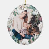 Blooming Joy Floral Weihnachten Foto Ornament (Links)