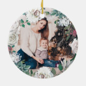 Blooming Joy Floral Weihnachten Foto Ornament (Hinten)