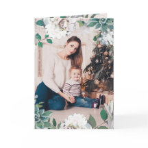 Blooming Joy Floral Weihnachts-Fotokarte