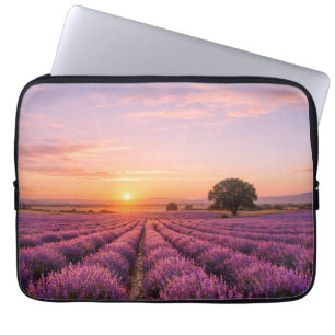 Blooming Lavender Field at Golden Sunset Provence Laptopschutzhülle