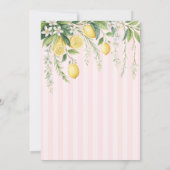  Blooming Lemons Pink Striped Bridal Shower Einladung (Rückseite)
