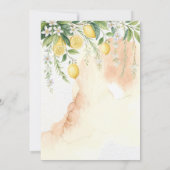 Blooming Lemons Rustic Palms Bridal Shower Einladung (Rückseite)