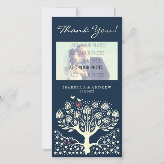 Blooming Liebe Tree Hochzeit danke ref.wi1 (Vorderseite)