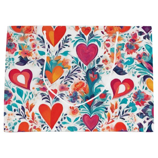 Blooming Liebe Zuneigungen Valentinstag Geschenkta Große Geschenktüte (Vorderseite)