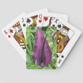 Blooming Lila Dragon Lily Floral Spielkarten (Rückseite)