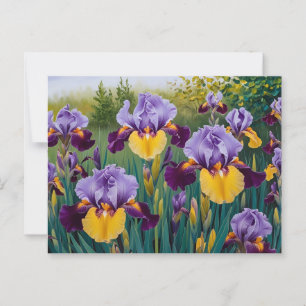 Blooming Lila Yellow Iris Blume Postkarte