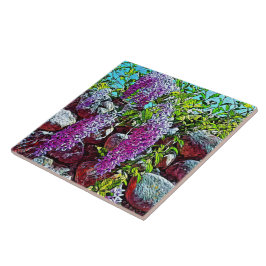 Blooming lilac flower garden fliese