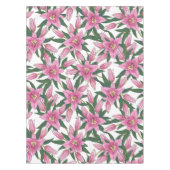 Blooming Lilies in Pastel Pink on White Tischdecke (Vorderseite)