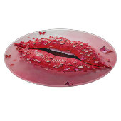 Blooming Lips: Floral Butterfly Kiss Schneidebrett (Ecke)