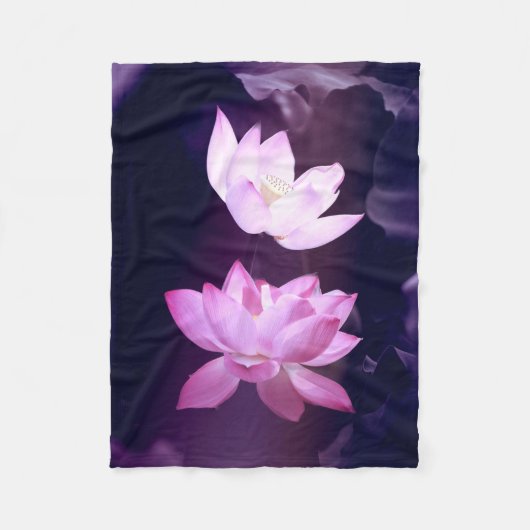 Blooming Lotus Blume Fleecedecke (Vorderseite)