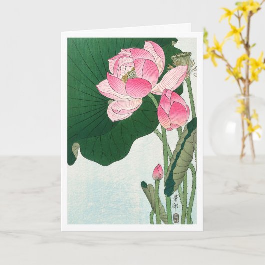 Blooming lotus Blume - Ohara Koson - Vintage Kunst Karte (Gelbe Blume)