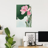 Blooming Lotus Blume von Ohara Koson Poster (Heimbüro)