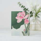 Blooming Lotus-Blume von Ohara Koson Postkarte (Stehend Vorderseite)