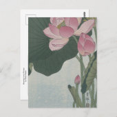 Blooming Lotus Blume von Ohara Koson Postkarte (Vorne/Hinten)