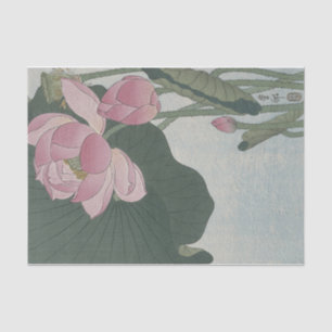 Blooming Lotus Blume von Ohara Koson Seidenpapier