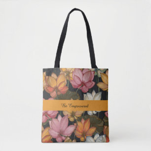 Blooming Lotus Water Lilies auf der Karkohle Schwa Tasche