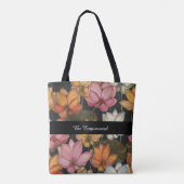 Blooming Lotus Water Lilies auf der Karkohle Schwa Tasche (Rückseite)