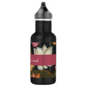 Blooming Lotus Water Lilies on Charcoal Black Edelstahlflasche (Rechts)