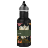 Blooming Lotus Water Lilies on Charcoal Black Edelstahlflasche (Rechts)