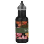 Blooming Lotus Water Lilies on Charcoal Black Edelstahlflasche (Links)